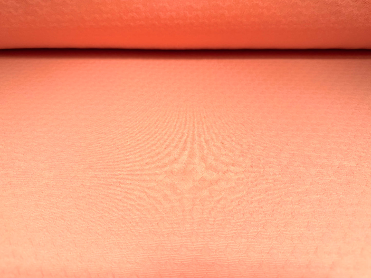 Stretch double jersey fashion fabric, per metre - jacquard - fluorescent peach