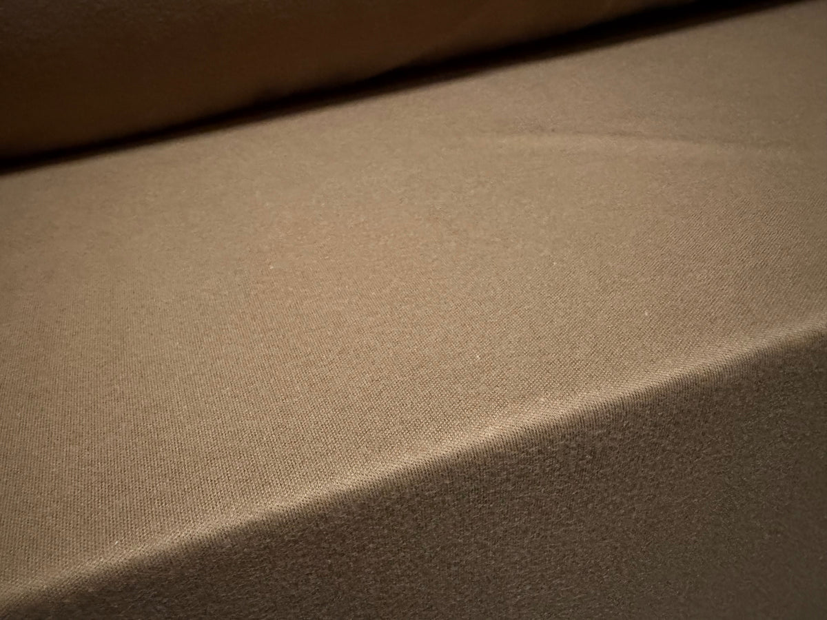 Soft cotton interlock jersey fabric, per metre - plain - fawn brown