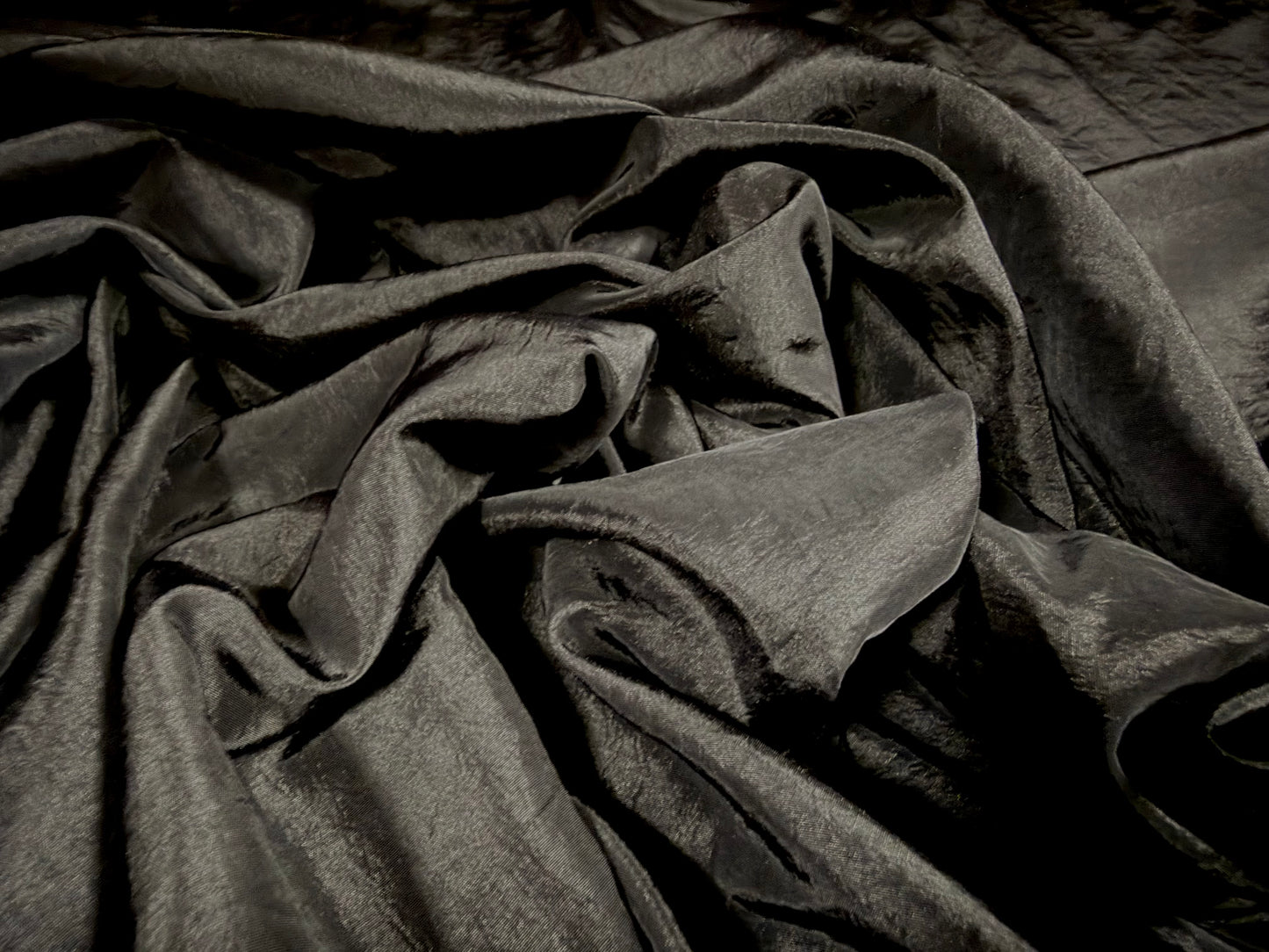 Taffeta woven dress fabric, per metre - plain - black