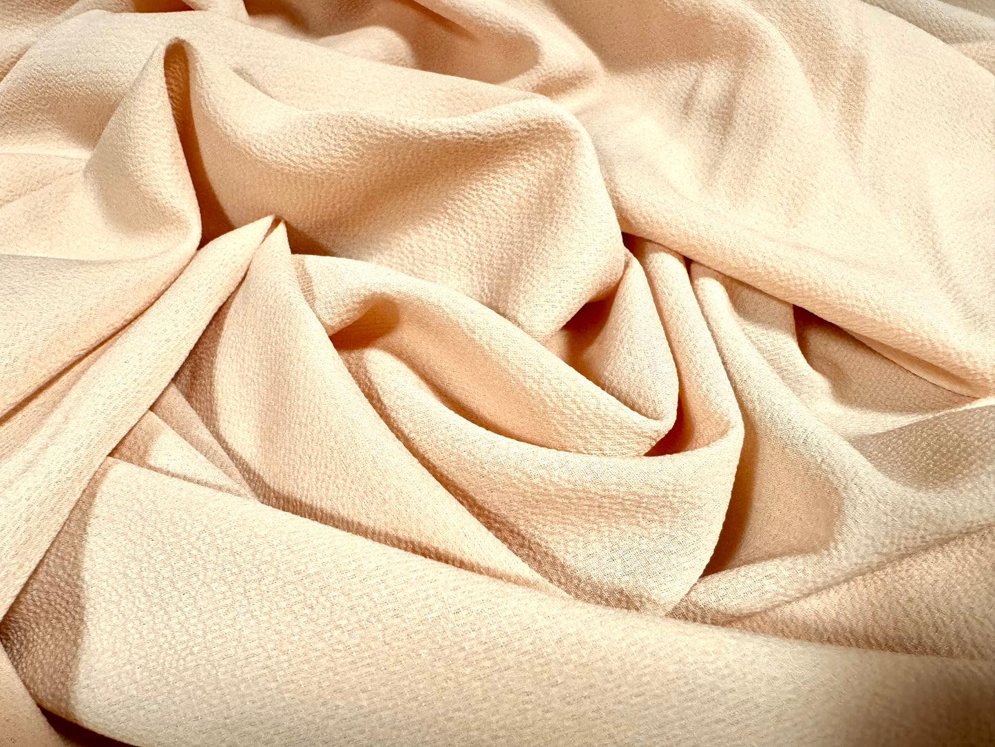 Bubble crepe woven dress fabric, per metre - plain - light nude