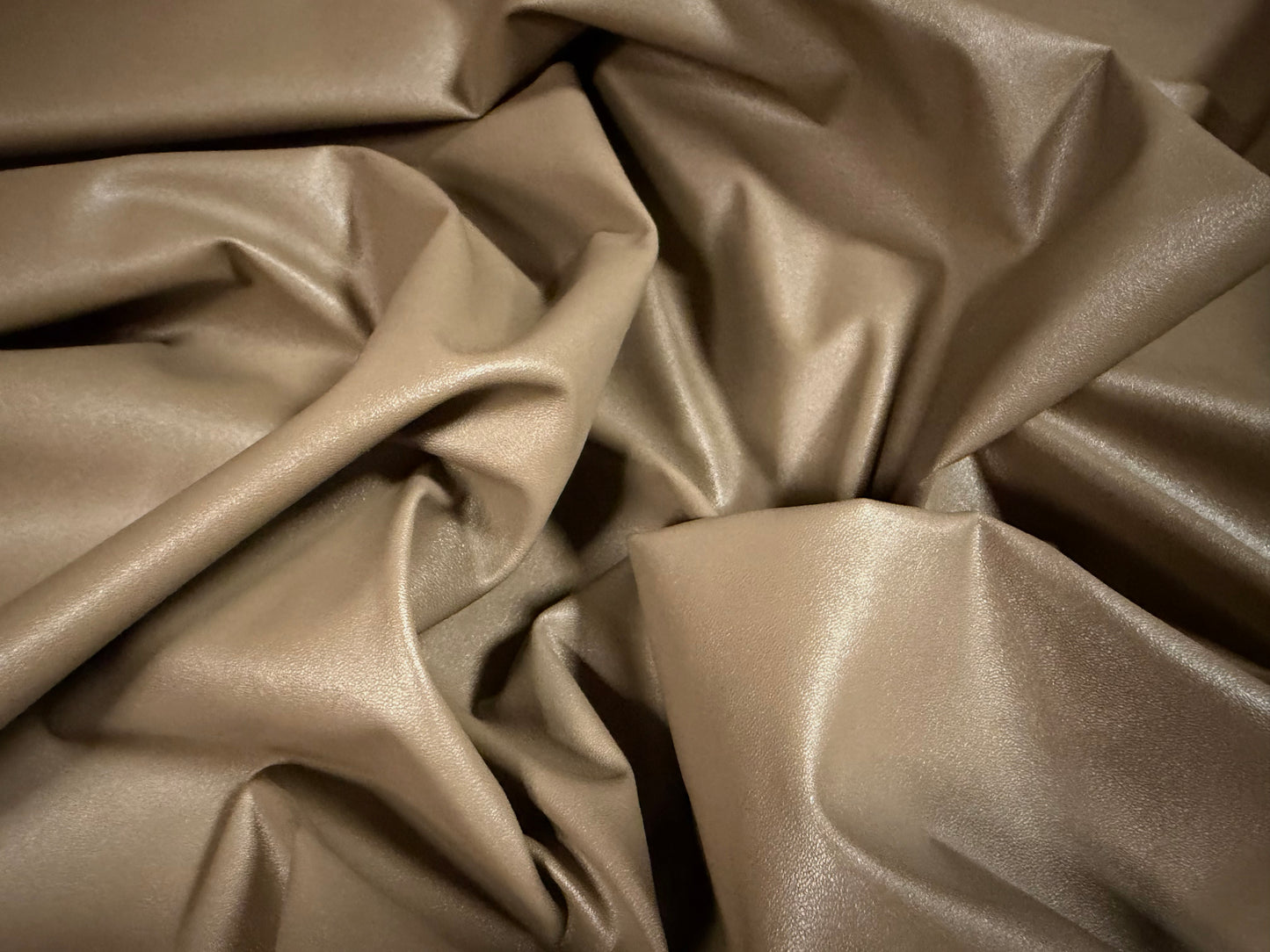 Faux leather pvc coated fabric, per metre - plain - mink