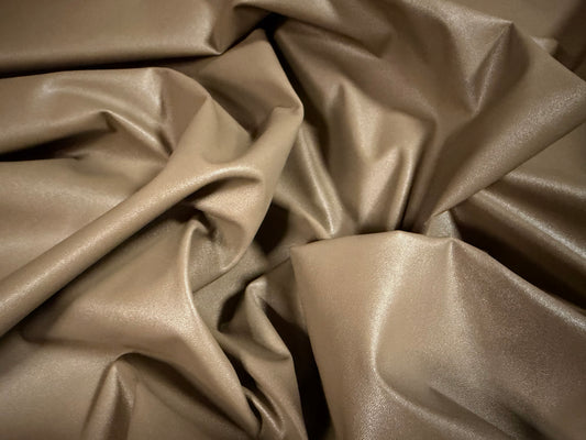 Faux leather pvc coated fabric, per metre - plain - mink