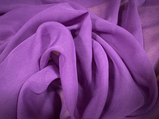 Chiffon woven dress fabric, per metre - plain - violet