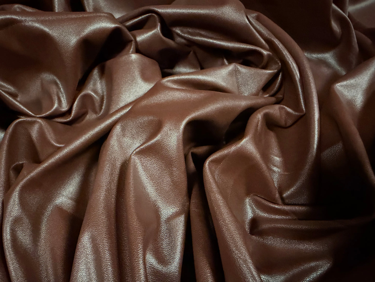 PVC coated fabric, per metre - plain - chocolate brown