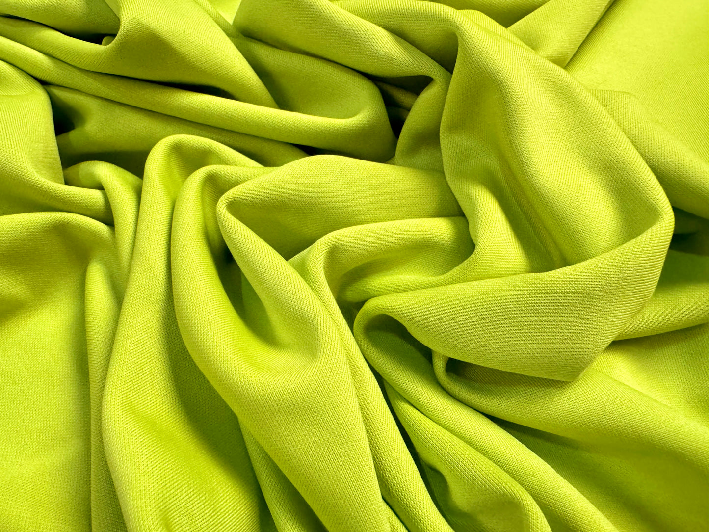 Double Jersey stretch spandex fabric, per metre - plain - lime green