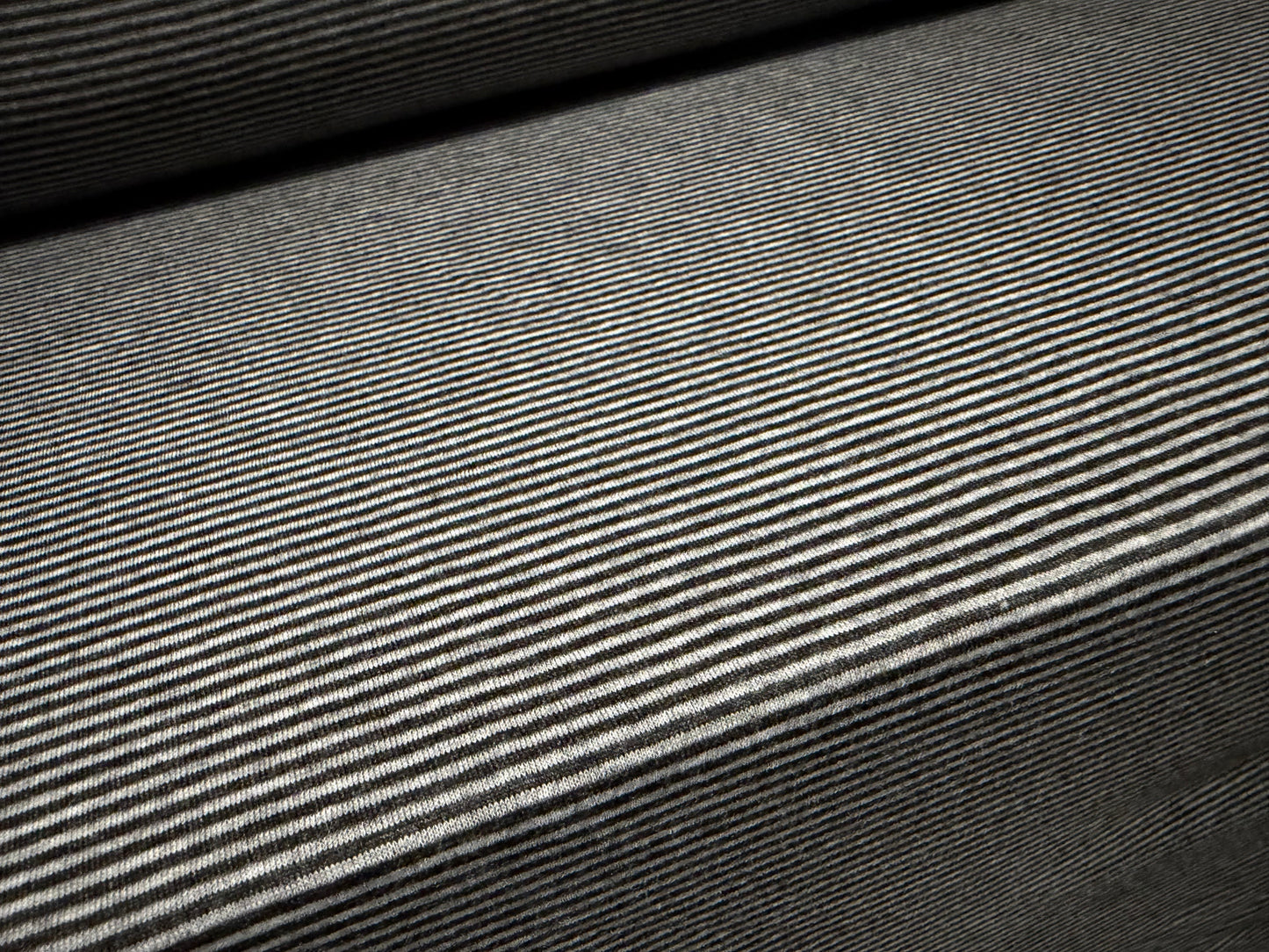 Viscose blend single jersey fabric, per metre - pinstripe - grey