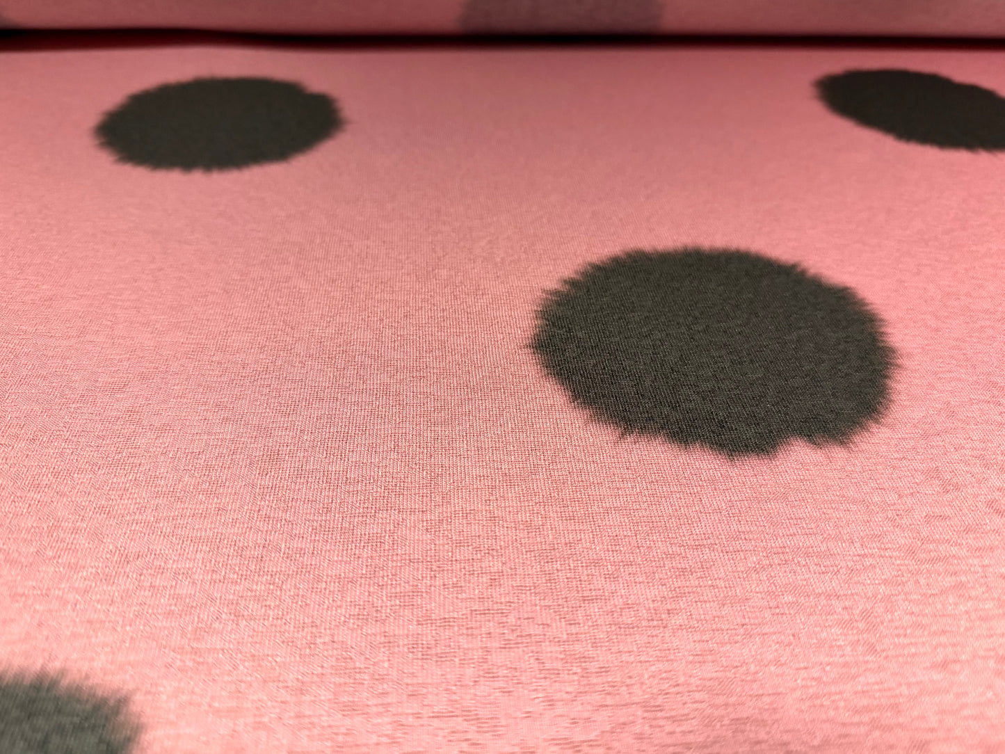 Thick & thin stretch spandex single jersey fashion fabric, per metre - ink blot print - dusky pink