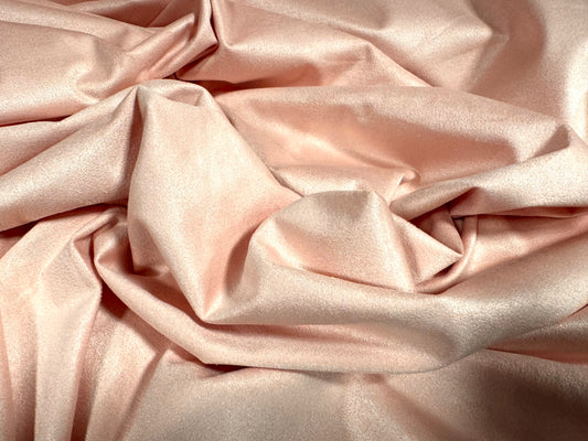 Faux suede stretch spandex jersey fabric, per metre - plain - pink blush