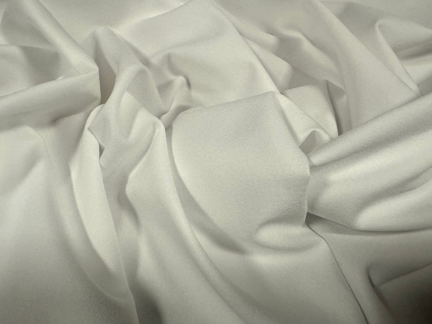 Stretch pongee woven dress fabric, per metre - plain - ivory