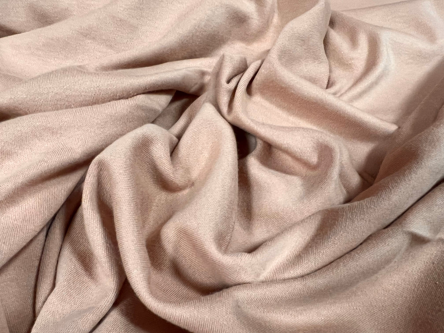 Cotton interlock soft jersey fabric, per metre - plain - nude