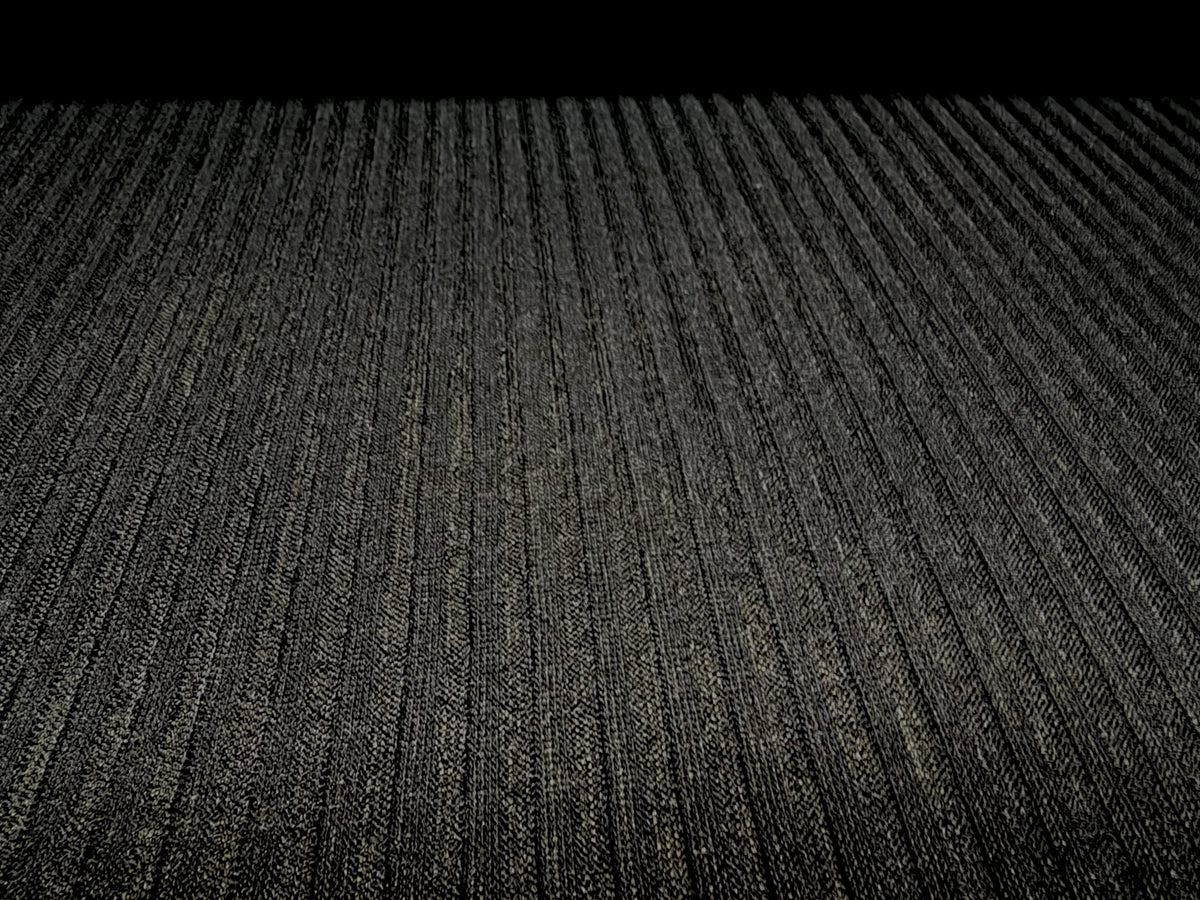 Stretch spandex rib jersey fabric, per metre - melange - black