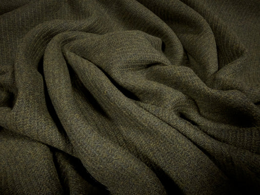 Heavyweight Whipcord wool fabric, per metre - plain - olive green
