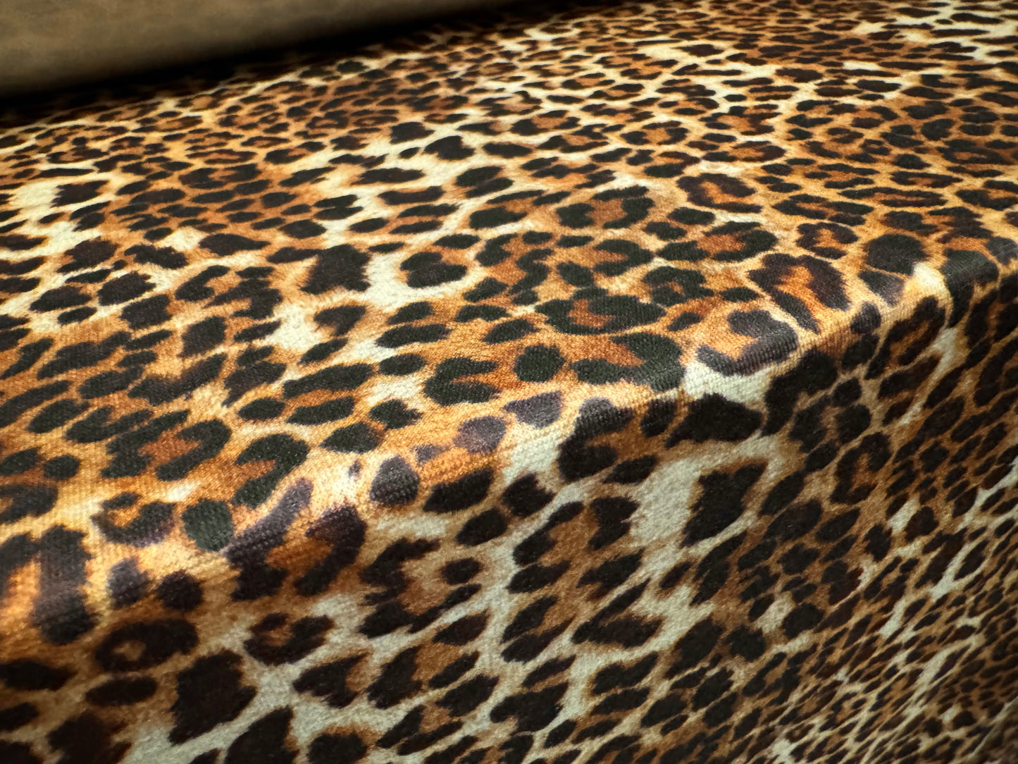 Ponte Roma stretch double jersey knit fabric, per metre - leopard print - gold & brown