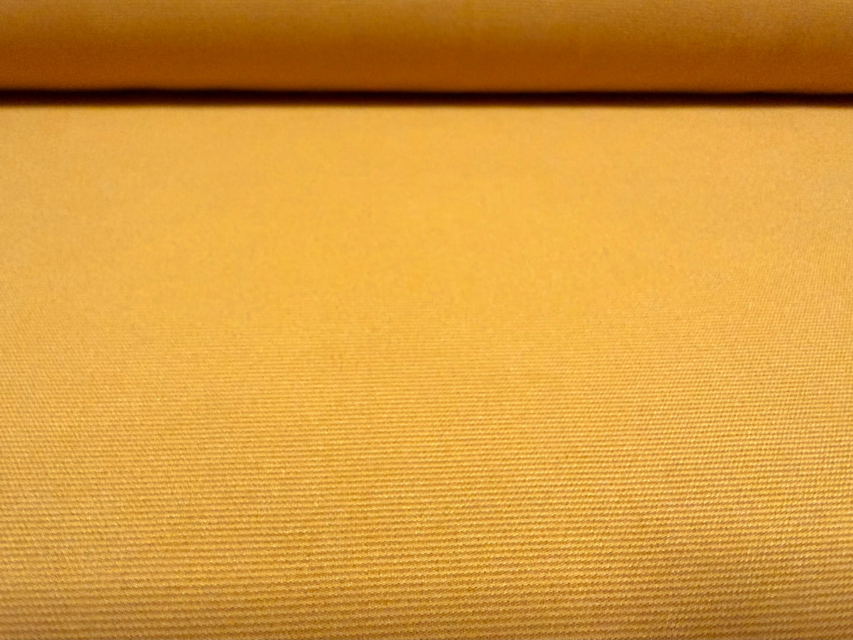 Fine Ottoman Rib Stretch Double Jersey Fabric, Per Metre - Plain - Dijon mustard