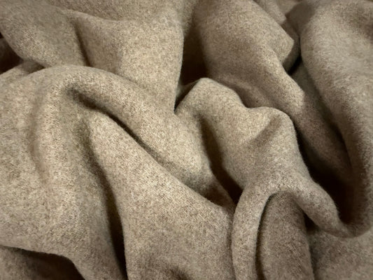 Heavyweight wool double face flannel fabric, per metre - plain - sandstone