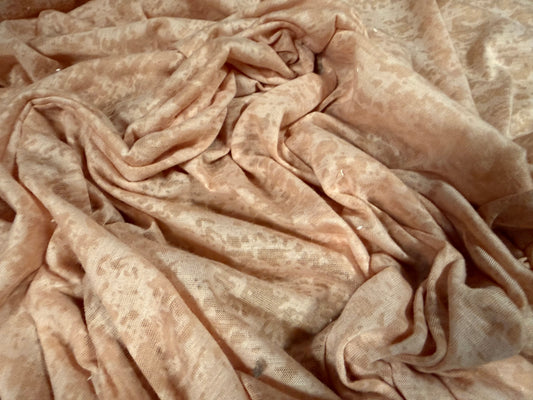 Viscose burnout single jersey fabric, per metre - pale nude pink