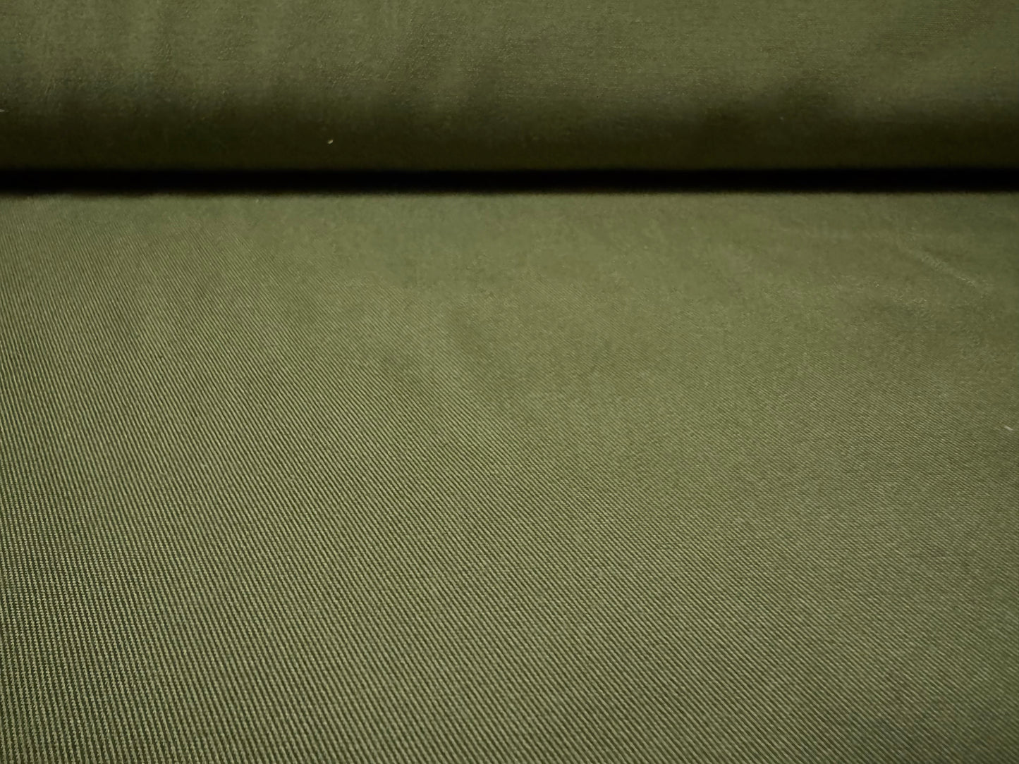 Plain weave twill trouser weight fabric, per metre - khaki