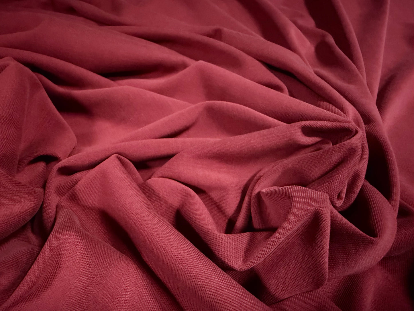 Soft single jersey fabric, per metre - plain - wine