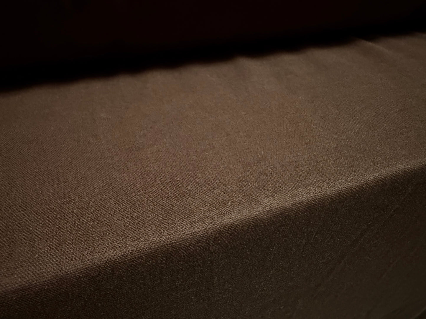 Stretch linen weave fabric, per metre - plain - dark brown