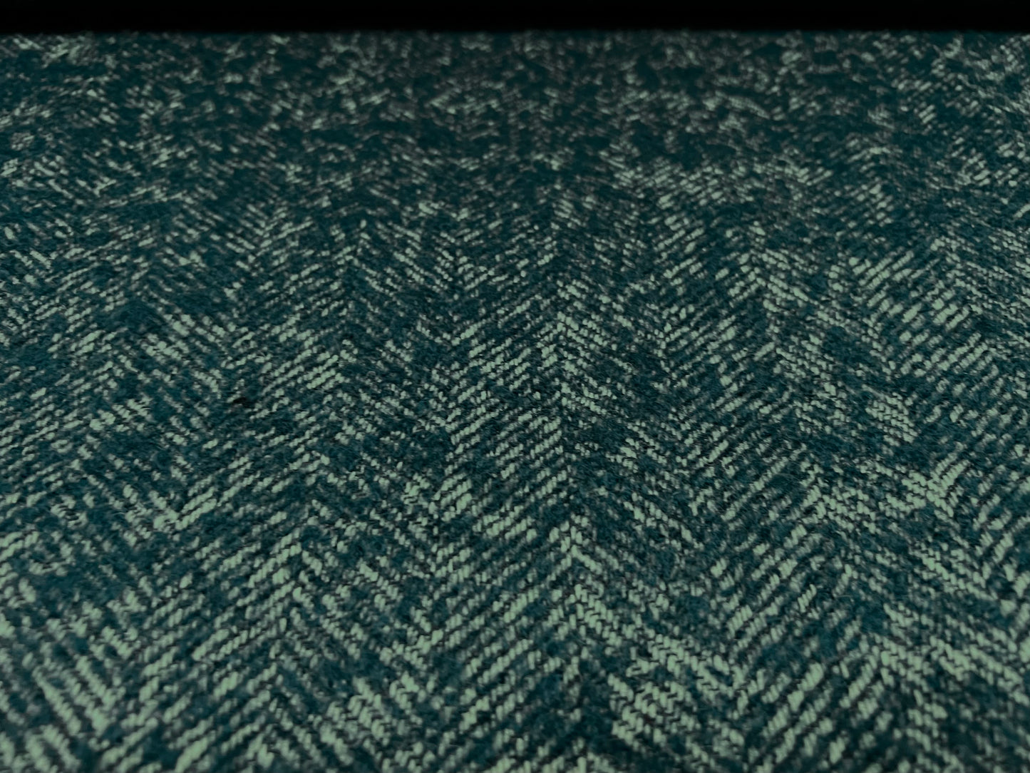 Wool blend bouclé fabric, per metre - herringbone - teal