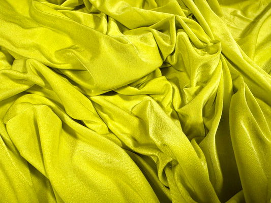 Disco shimmer stretch spandex jersey fabric, per metre - plain - lime