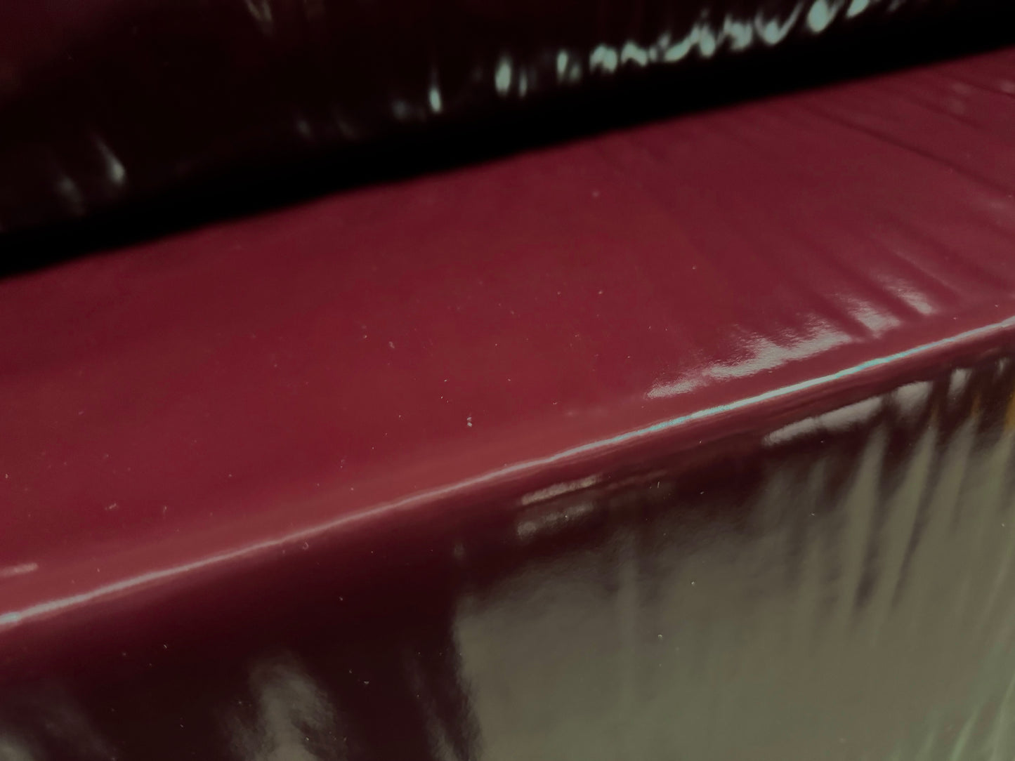 High gloss pvc fabric with comfort stretch, per metre - plain - mulberry