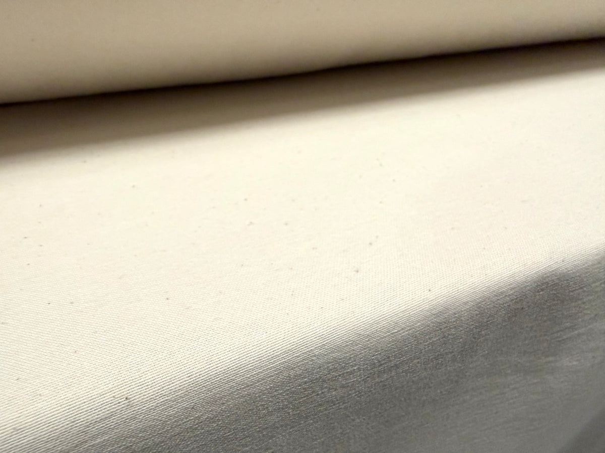 Plain weave cotton chino fabric, per metre - light cream