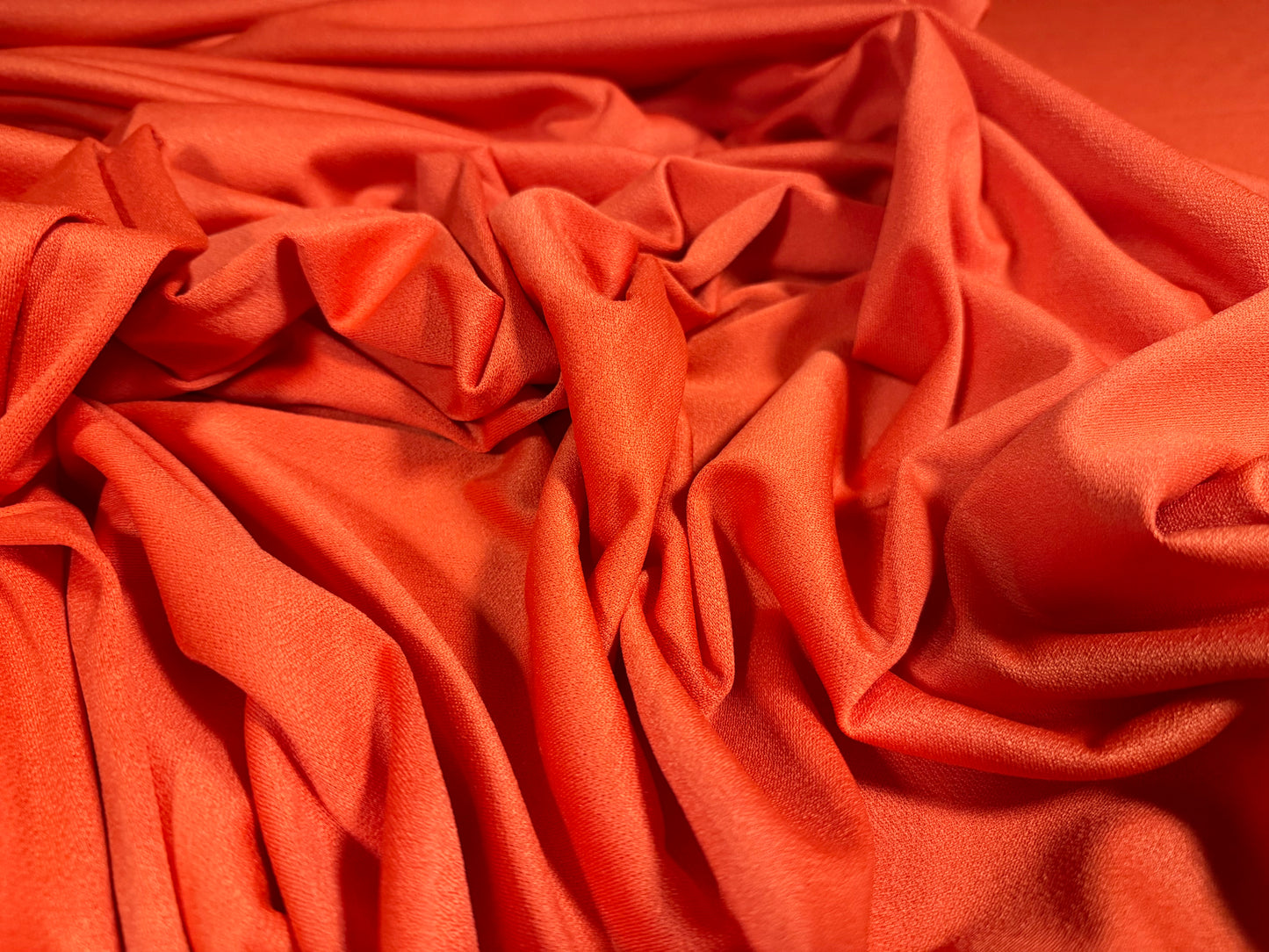 Stretch Spandex crepe jersey fabric, per metre - plain - blood orange