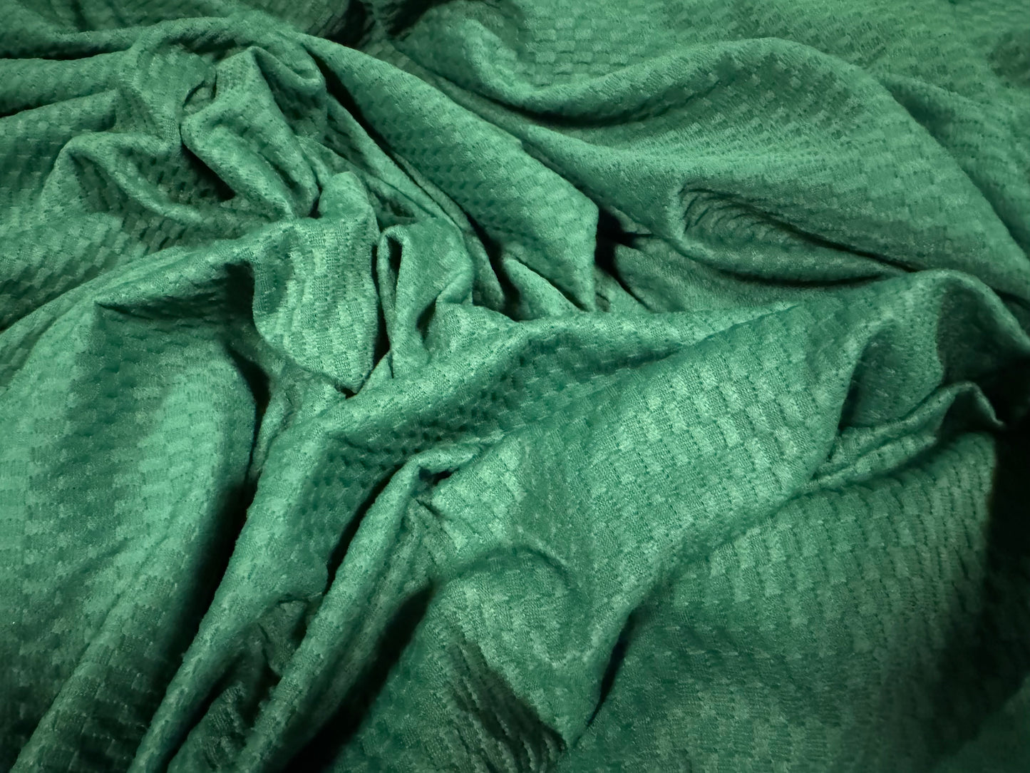 Super Stretch Jersey fabric, per metre - micro jacquard - rainforest green