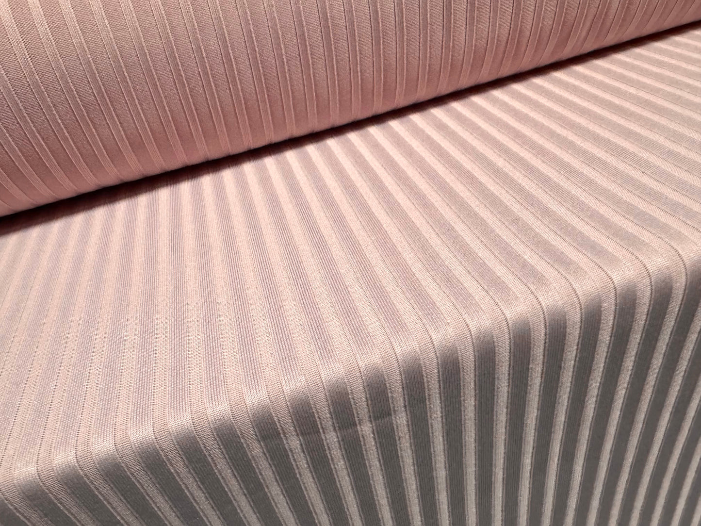 Stretch spandex rib jersey fabric, per metre - plain - baby pink