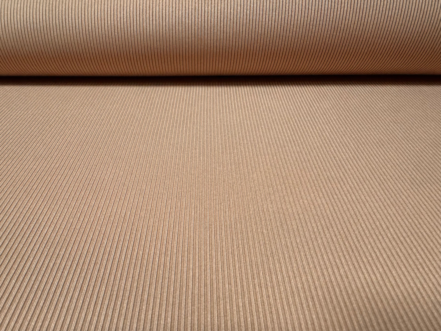 Fine ribbed spandex stretch jersey fabric, per metre - plain - nude