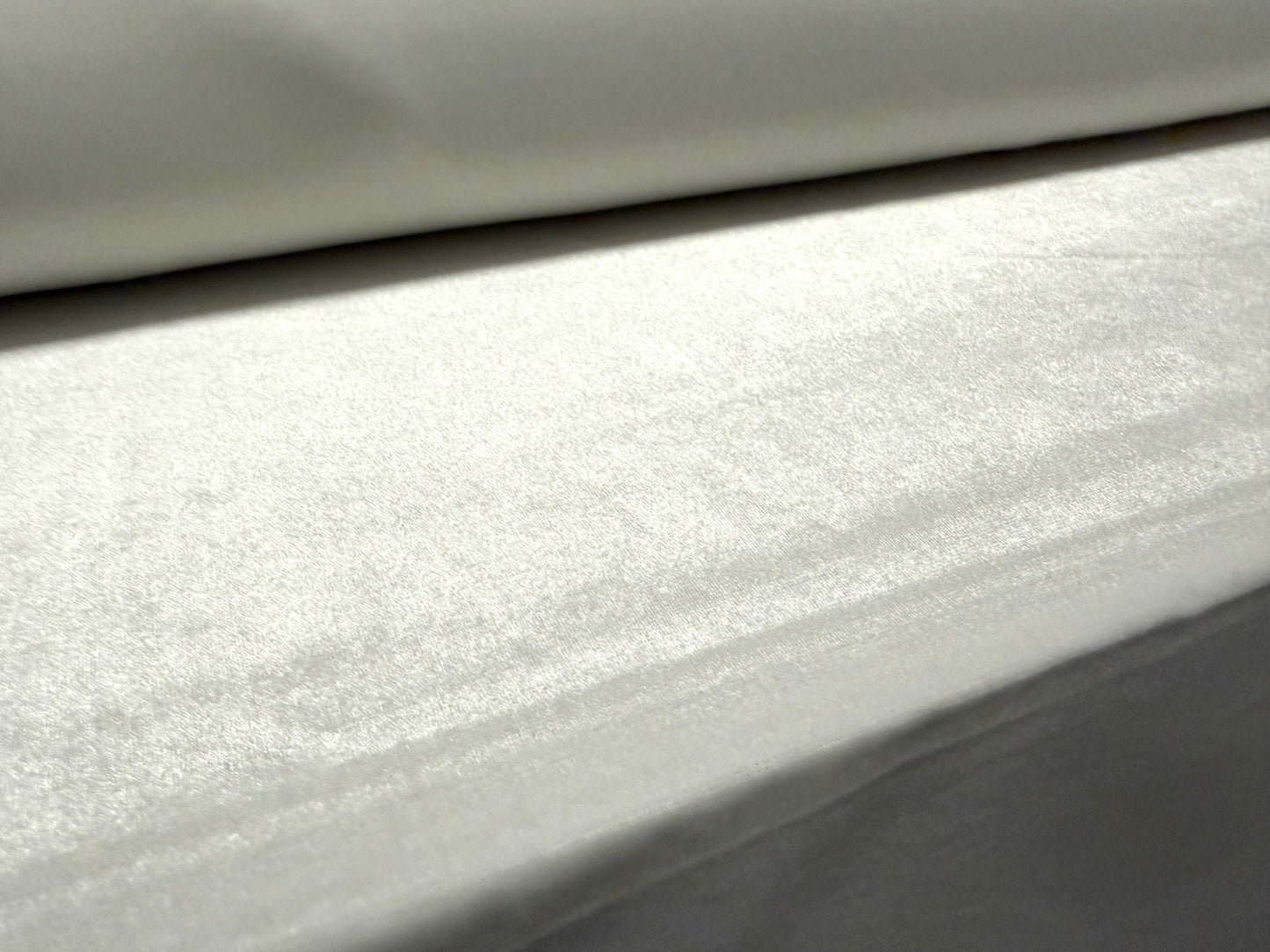 Spandex velvet stretch dress fabric, per metre - plain - winter white