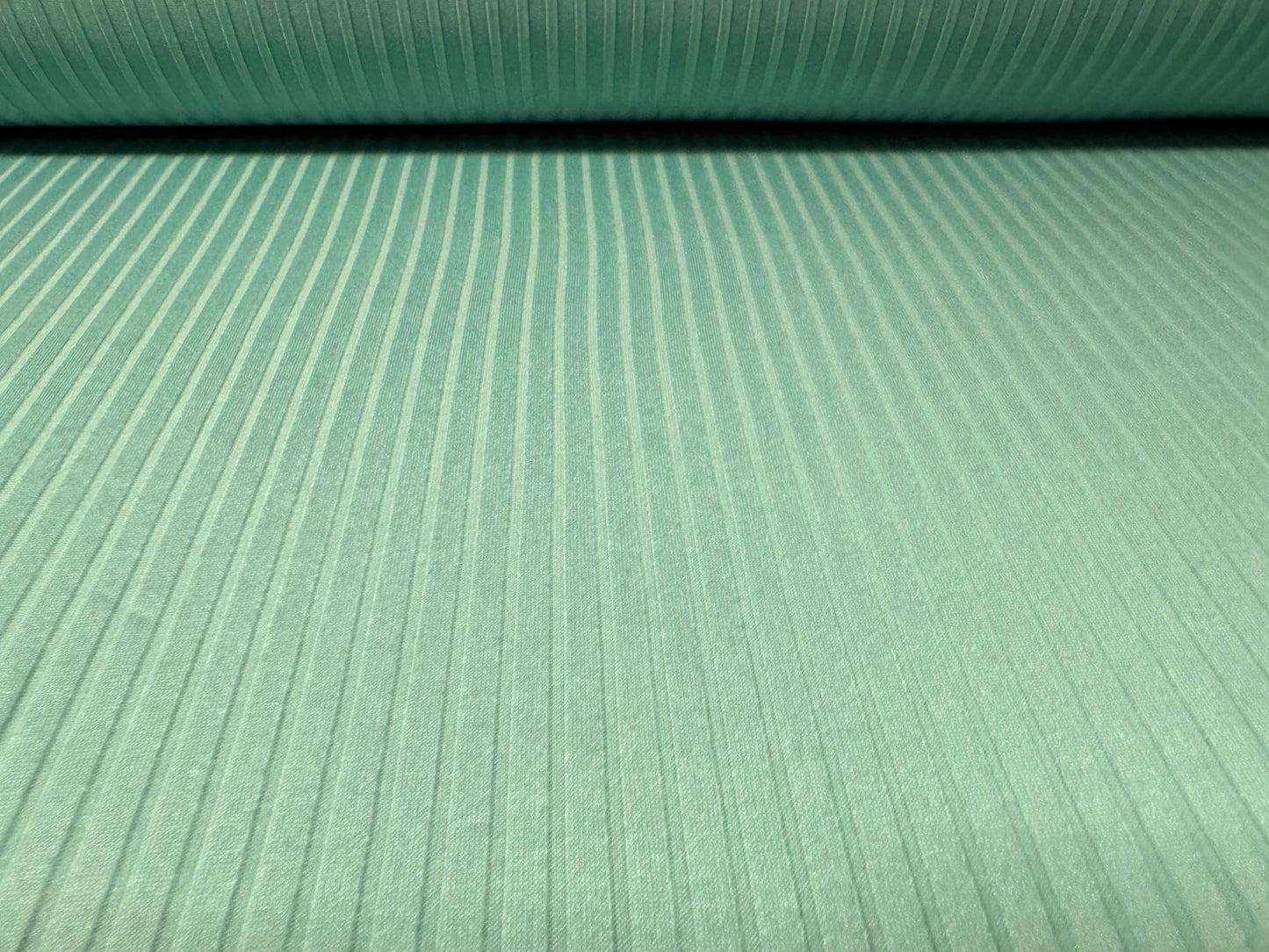 Stretch spandex rib jersey fabric, per metre - plain - aqua green