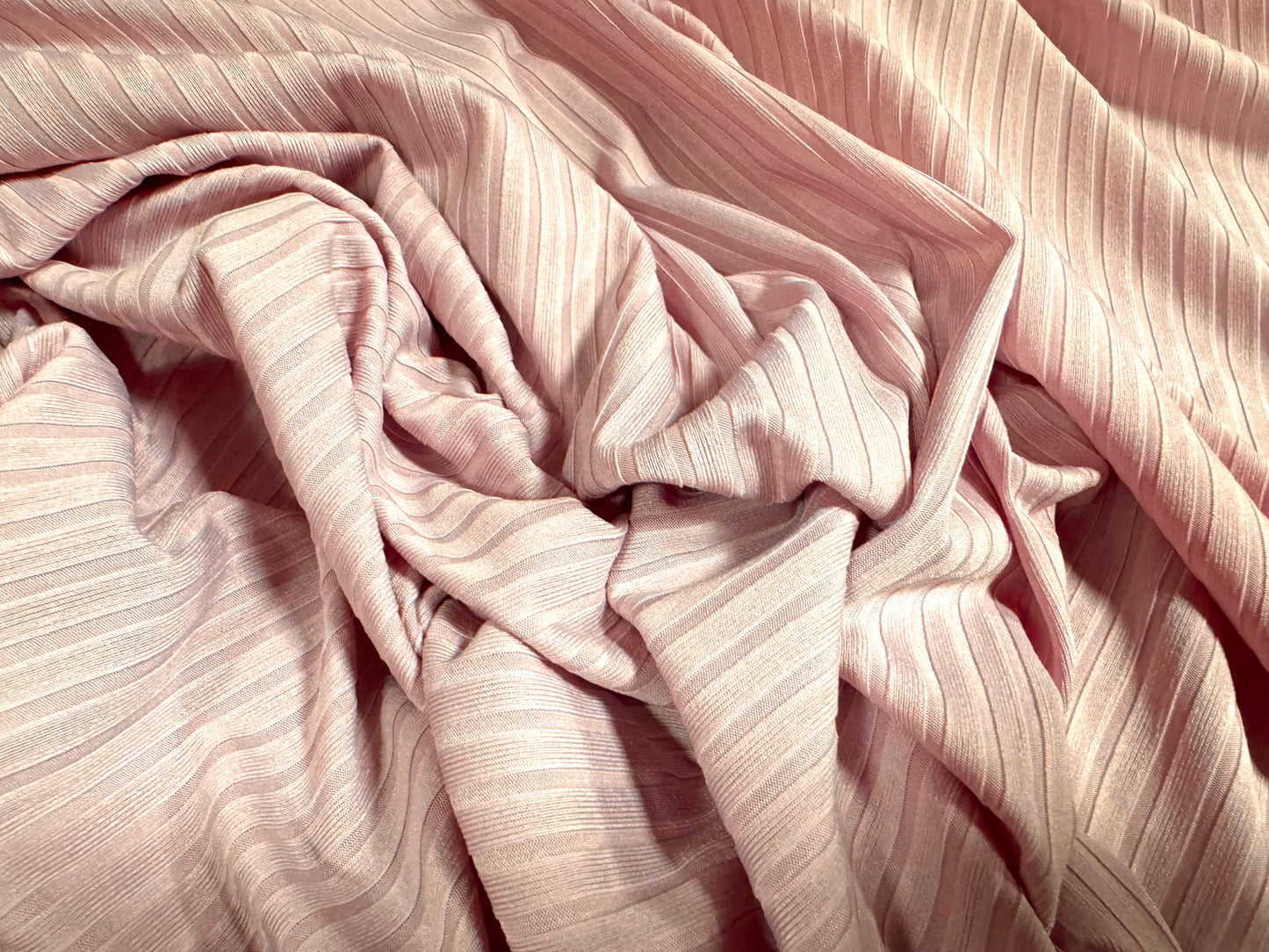 Stretch spandex rib jersey fabric, per metre - plain - rose pink