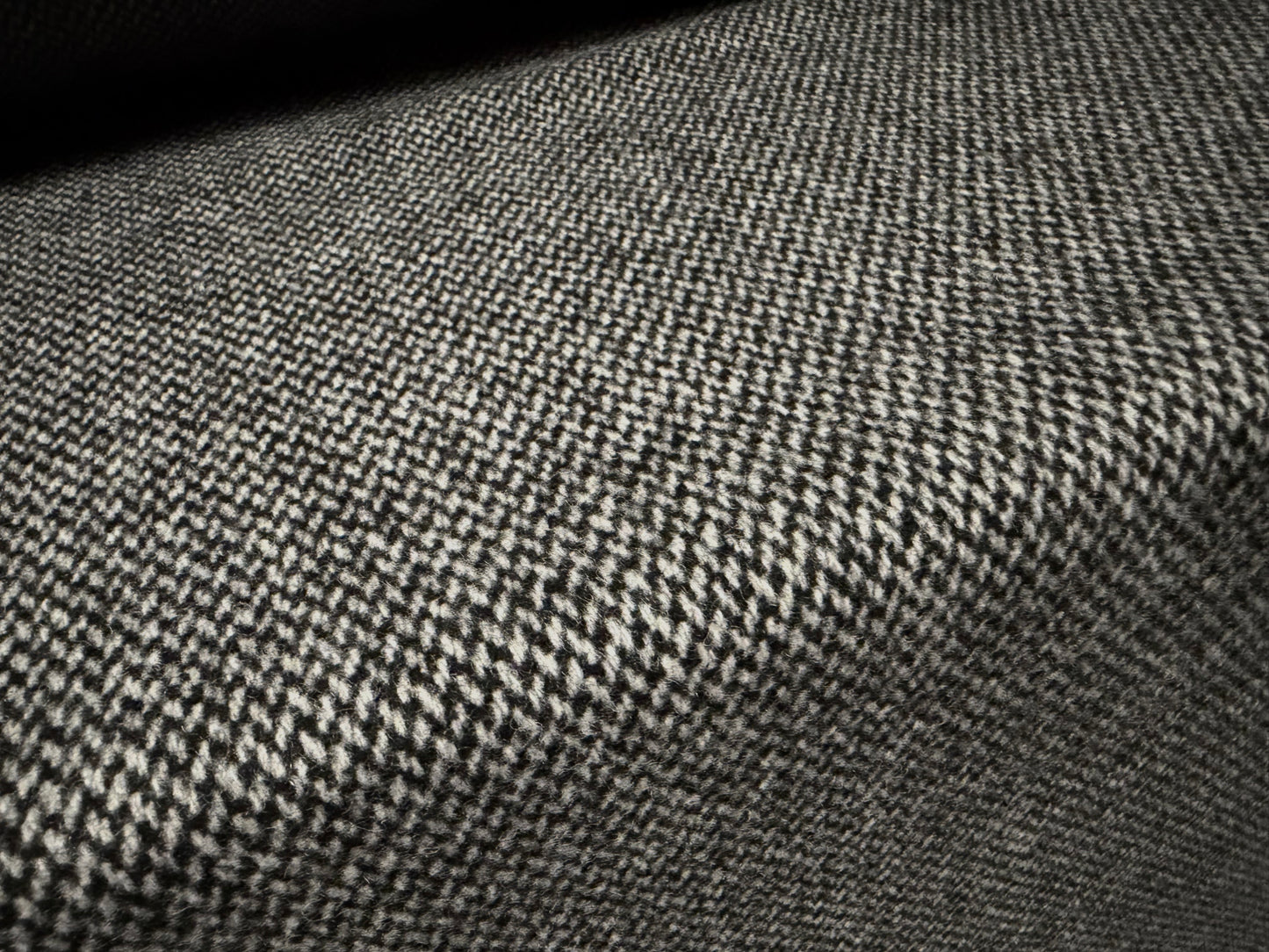 Brushed wool tweed fabric, per metre - grey