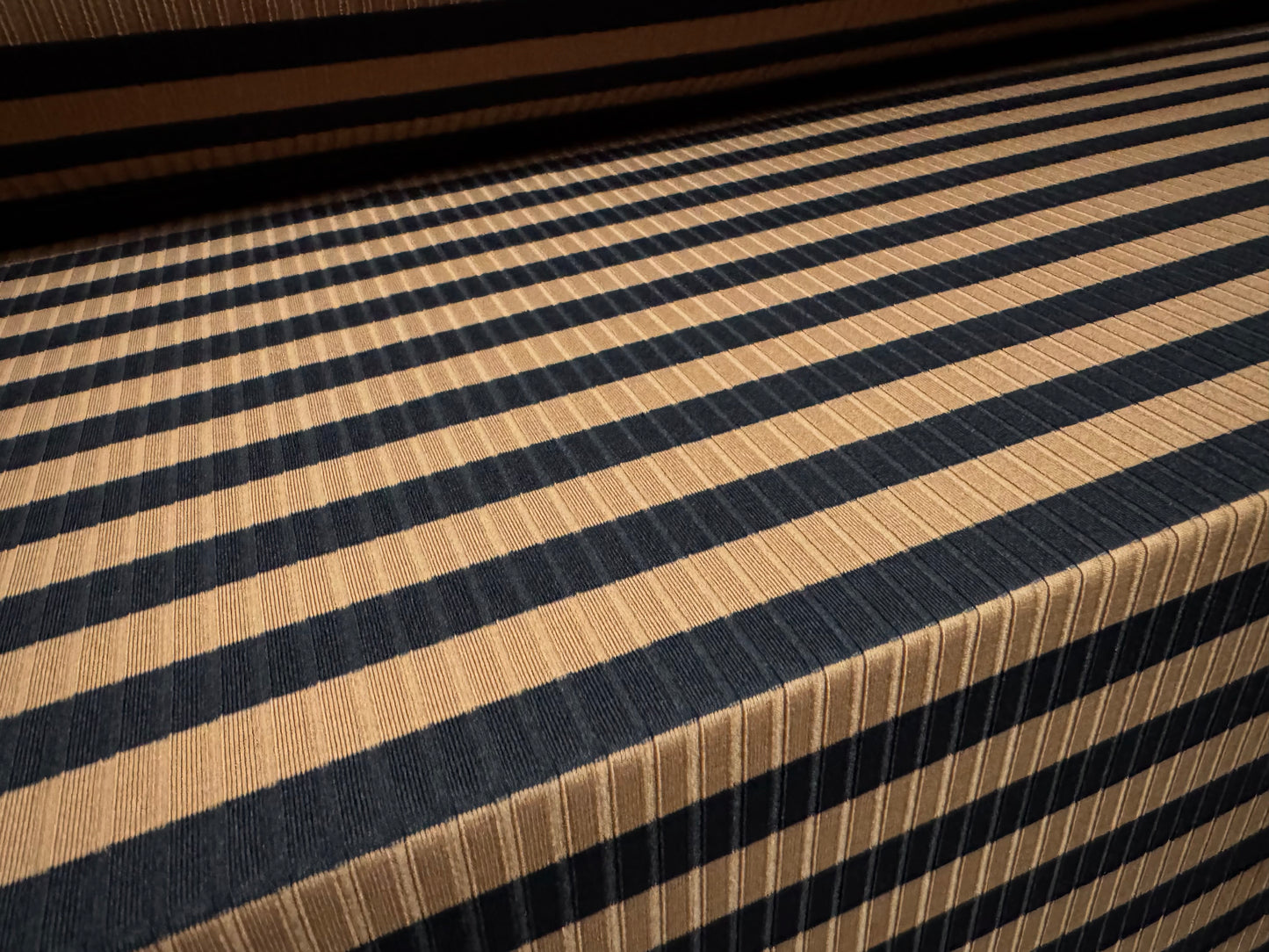 Stretch Spandex rib jersey fabric, per metre - stripe - mocha & black