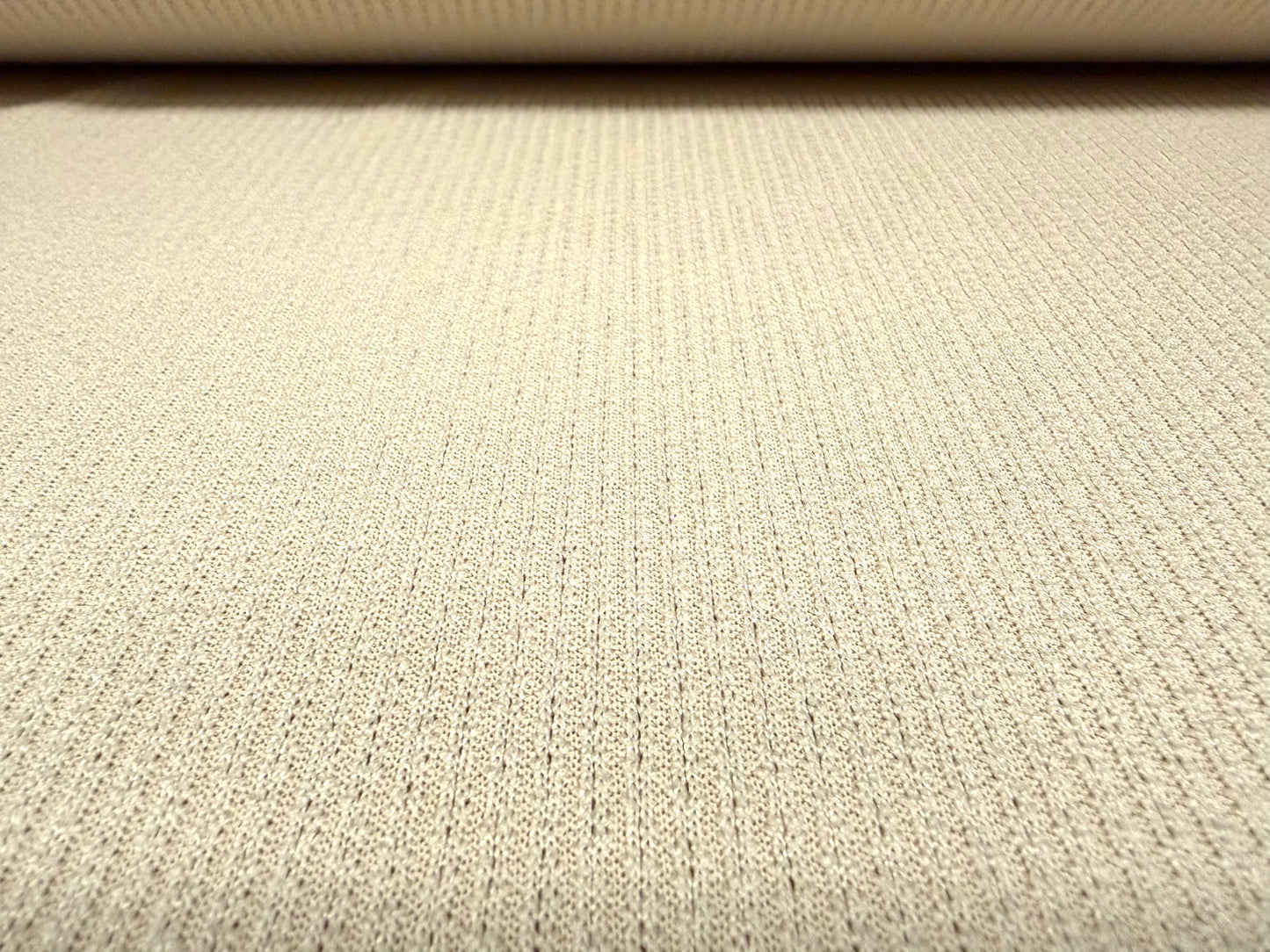 Stretch knitwear rib jersey fabric, per metre - solid - cream