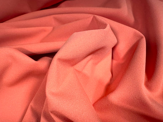 Sandwich scuba crepe spandex double jersey fabric, per metre - plain - salmon pink