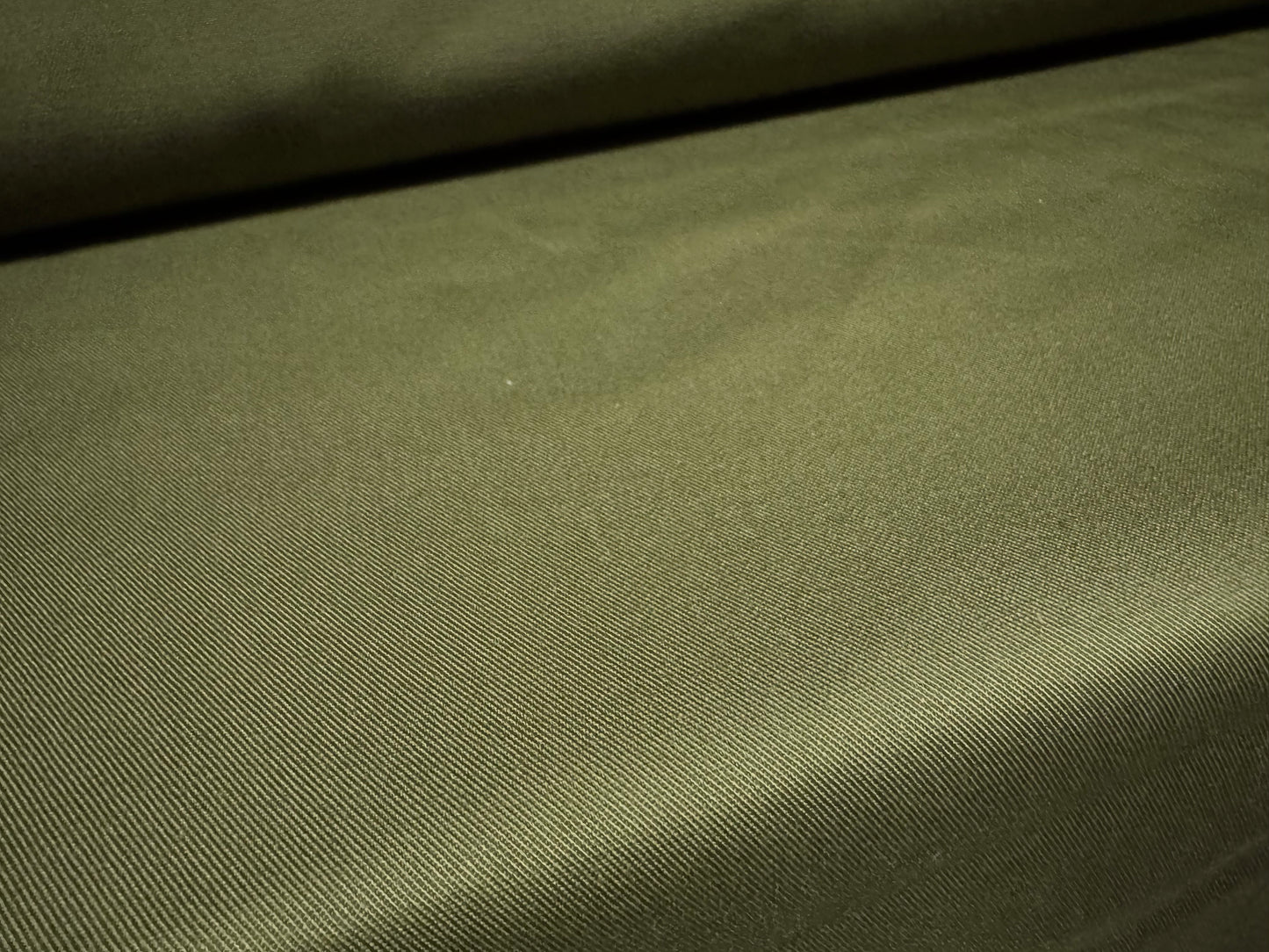 Plain weave twill trouser weight fabric, per metre - khaki