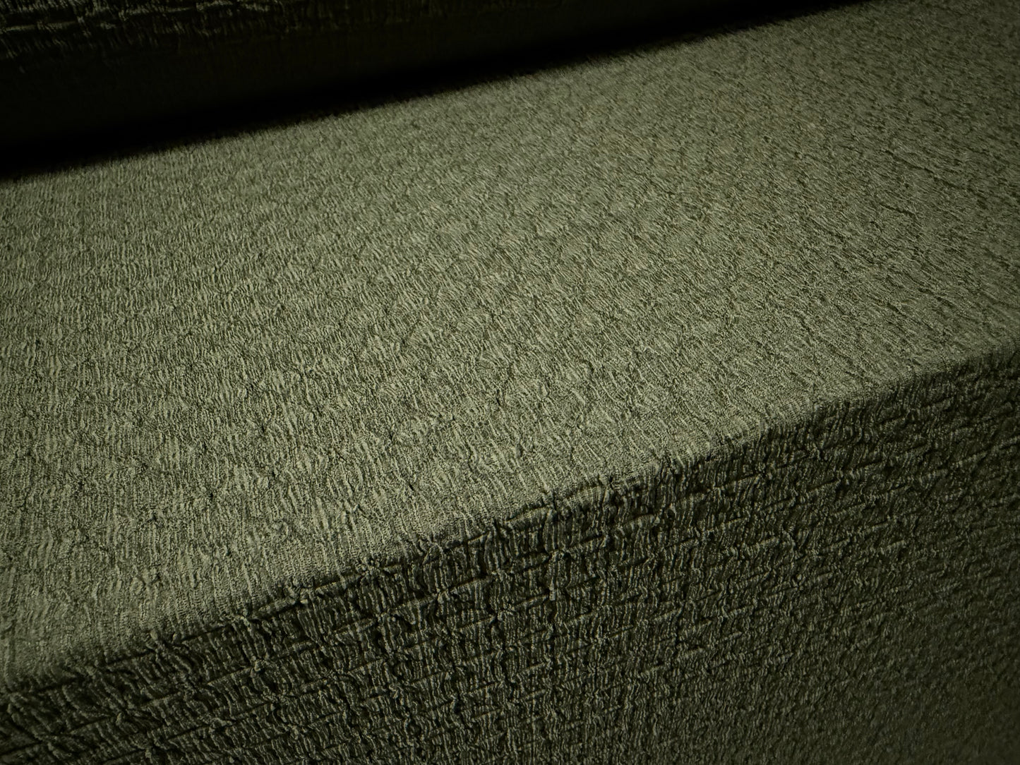 Blister jacquard stretch woven fabric, per metre - solid - khaki