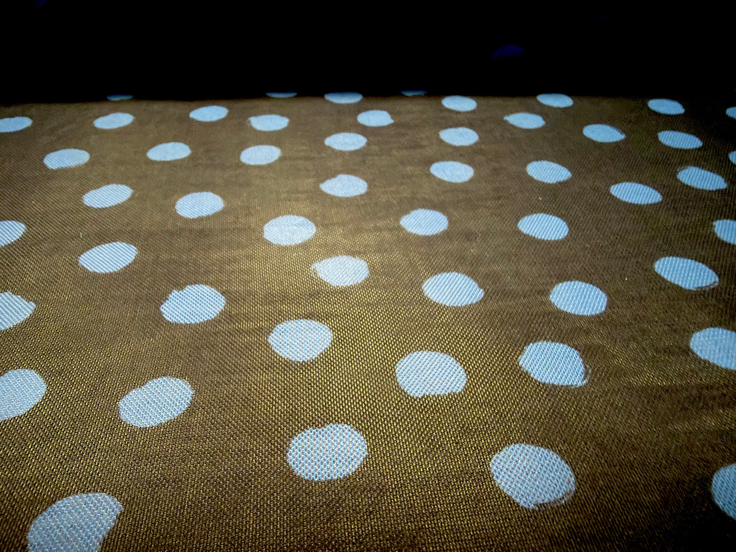 Power mesh net stretch spandex fabric, per metre - stylised polka dot print - black & blue