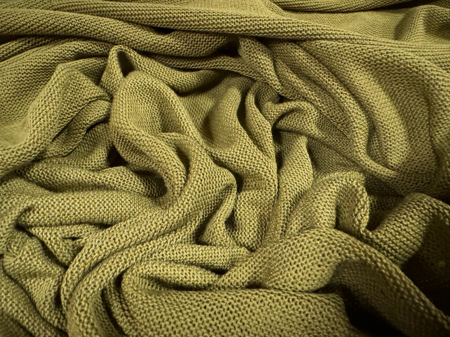 Lightweight stretch knitwear jersey fabric, per metre - plain - khaki