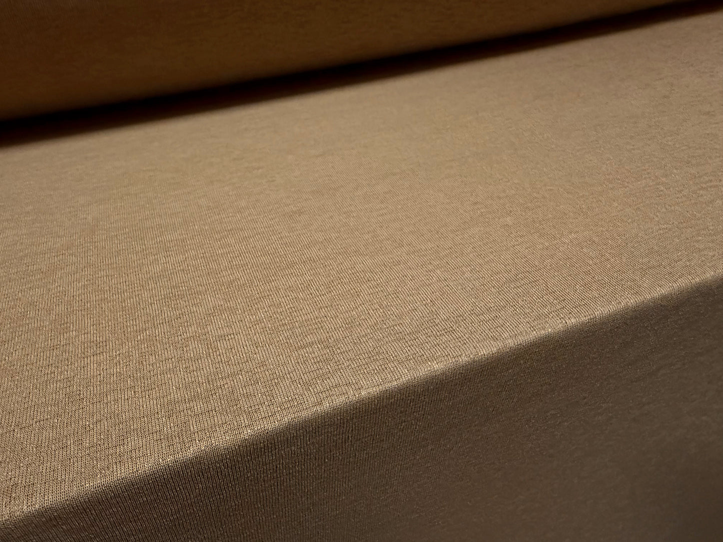 Thick & thin stretch spandex single jersey fashion fabric, per metre - plain - light brown