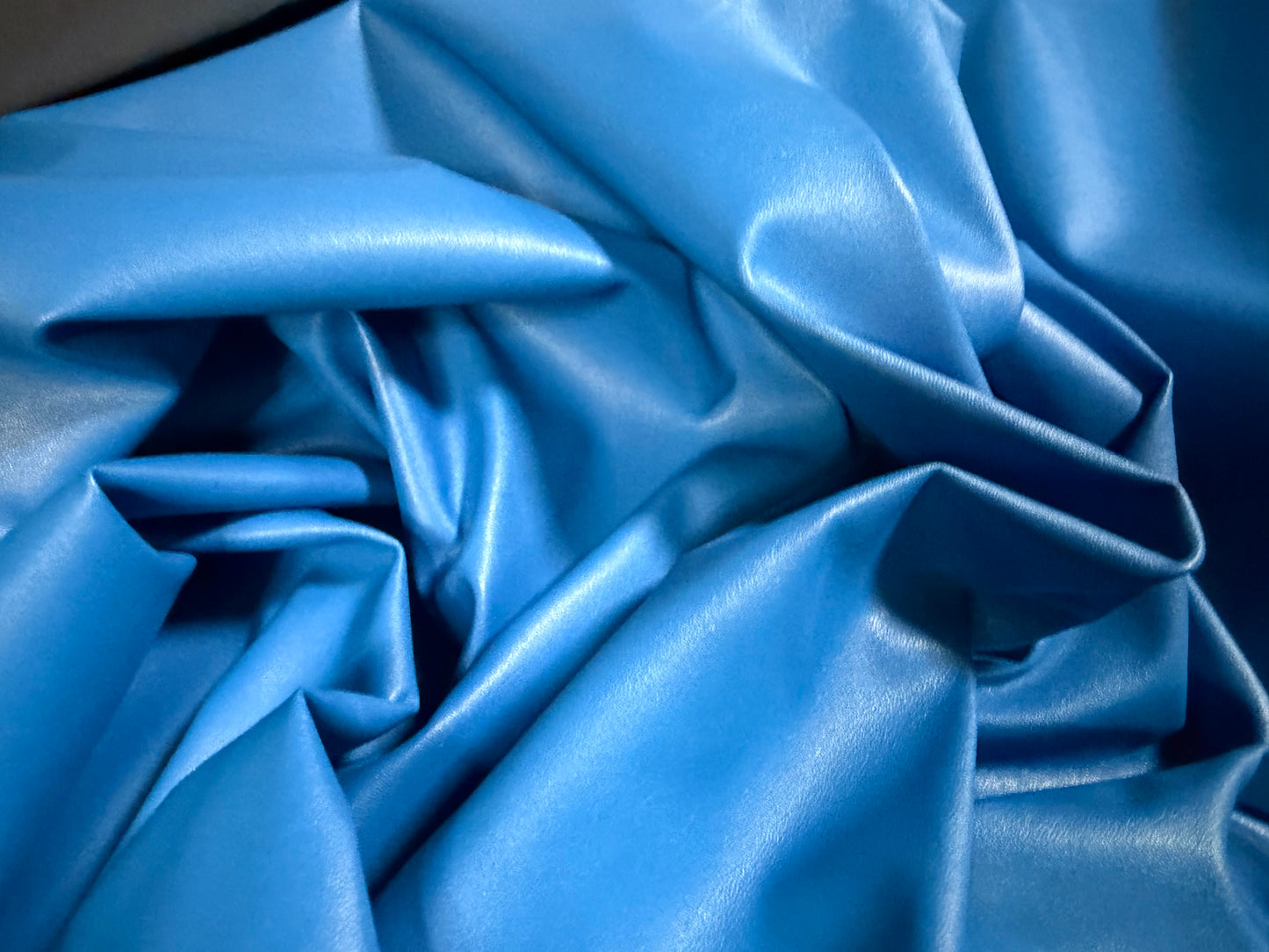 Faux leather pvc coated fabric, per metre - plain - Royal Blue