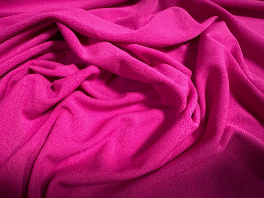 Valentino crepe stretch spandex jersey fabric - per metre - plain - hot cerise pink