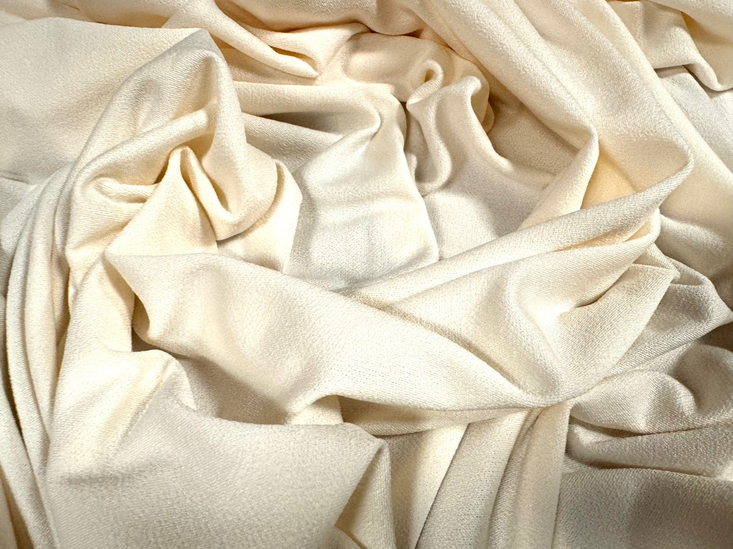 Stretch spandex crepe single jersey fabric, per metre - plain - pearl