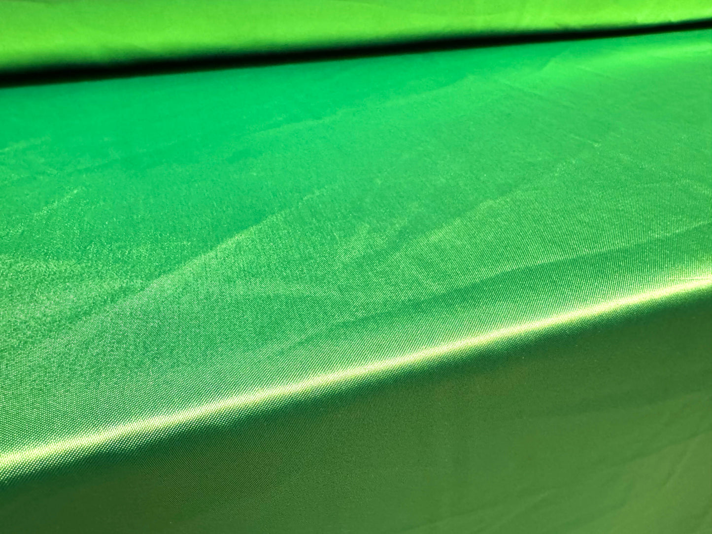Silky satin woven fabric, per metre - plain - apple green