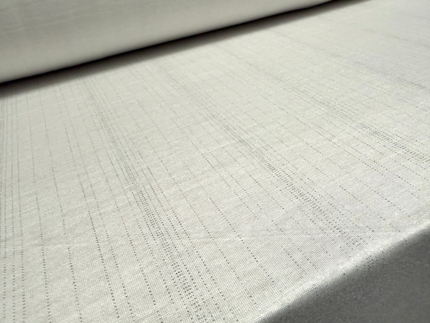 Metallic viscose single jersey fabric, per metre - pinstripes - white & silver