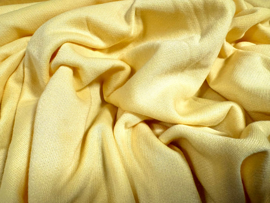 Sweatshirt fleece heavyweight jersey fabric, per metre - Plain - lemon