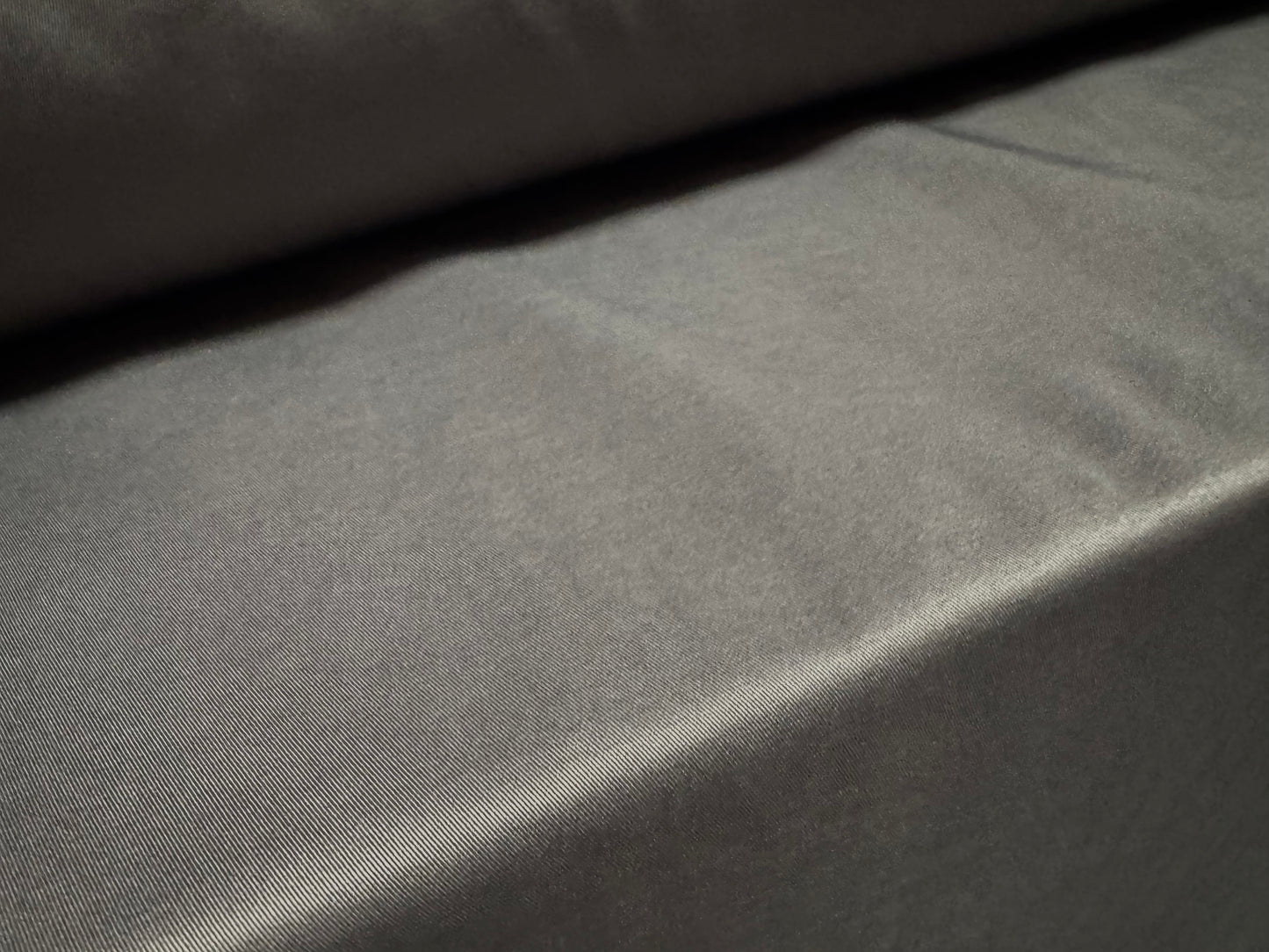 Soft sateen woven dress fabric with spandex, per metre - plain - steel grey